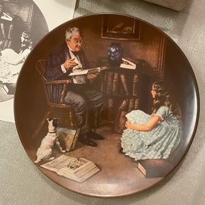 Norman Rodwell Vintage ceramic plate. 1984. The storyteller